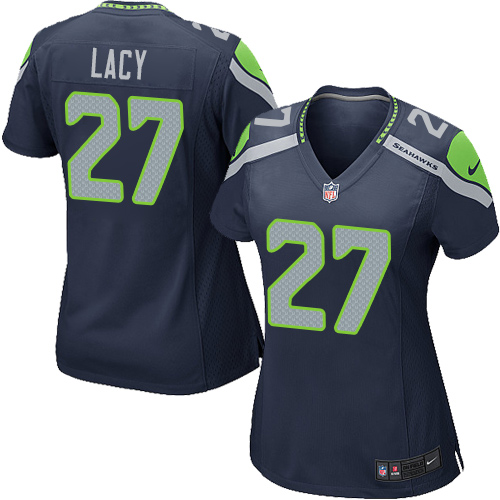 Nike Seahawks #27 Eddie Lacy Steel Blue Team Color Women's Stitched NFL Elite Jersey